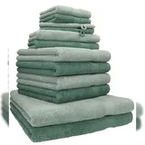 Betz Premium Handtuchset 12-tlg. heugrün/tannengrün