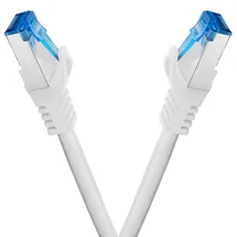 BIGtec - 2 Stück - 0,5m CAT.7 Gigabit Patchkabel Netzwerkkabel weiß Kupferkabel Patch Ethernt LAN DSL Kabel CAT7 (RJ45, Cat 7, S/FTP PIMF) 50cm