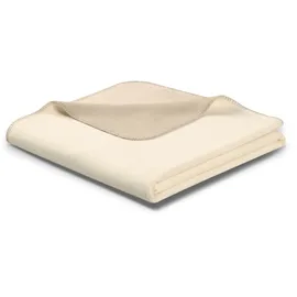 Biederlack Doubleface Kuscheldecke 150 x 200 cm Ecru/Feder