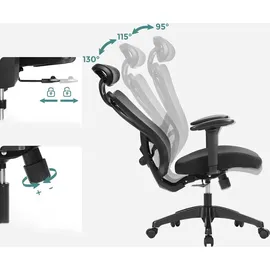 Songmics Bürostuhl Textil schwarz