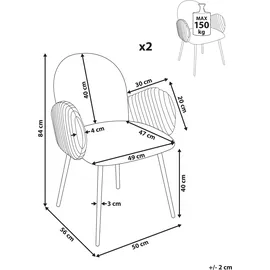 Beliani Esszimmerstuhl 2er Set AMITY Stoff Grün