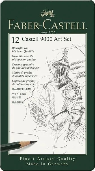 Faber-Castell Bleistifte Castell 9000 Design Set, 8B-2H, 12er Set