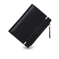 CHAOFANXI Damen Geldbeutel Geldbörse und im Kurzformat, aus Glattem und Weichem PU Leder Portemonnaie Kleine Brieftasche Für Frauen, Schwarz
