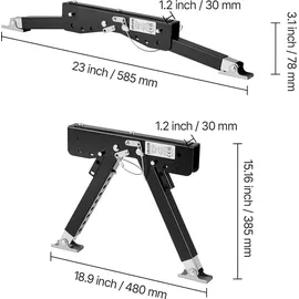 Vevor RV-Stufenstabilisator, höhenverstellbares Stufenstütz-Set, Treppenstabilisatoren aus pulverbeschichtetem Stahl für Wohnwagen Reiseanhänger Wohnmobile, verstellbar 76,2-381 mm