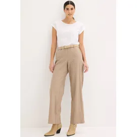 bonprix Leinenhose Loose Fit Braun 44
