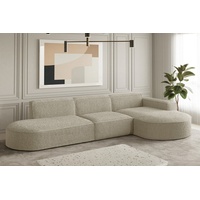 Fun Möbel Ecksofa Designersofa PALMA in Stoff Ascot Champagne