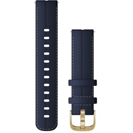 Garmin Schnell-Wechsel Leder Armband 18mm Blau / Schnalle Hellgold