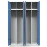 Gürkan Garderobenschrank 117 x 180 cm Vorhängeschloss grau, 117x180x50 cm