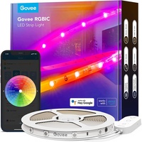 Govee RGBIC Pro 5m, Smart LED Strip Funktioniert mit Alexa und Google Assistant, Beschichtes Lichtband Sync mit Musik, App-Steuerung, Farbwechsel, Geeignet für Zuhause Schlafzimmer