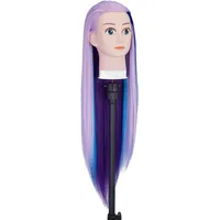 Frisierkopf Echthaar 28 Zoll 100% Synthetisches Haar Trainingsköpfe für Friseure, Übungskopf Friseur Puppe Mannequin Kopf mit Tischhalter + DIY Haare Frisuren Set