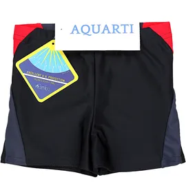 Aquarti Badehose Gestreift mit Motiven Rot/Schwarz 140