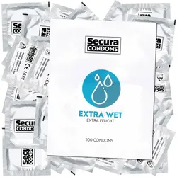 Secura «Extra Wet» 100 extra feuchte Kondome für lang anh (100 Kondome) 100 St