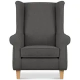 Konsimo Konsimo® Ohrensessel, Grau, Rechteckig, 82x105x97 cm, Hergestellt in Europa, Wohnzimmer, Sessel, Ohrensessel