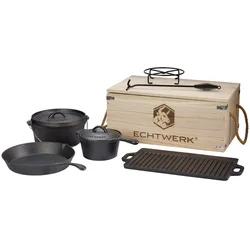 ECHTWERK 7-teiliges Dutch Oven Set mit Holzkisten