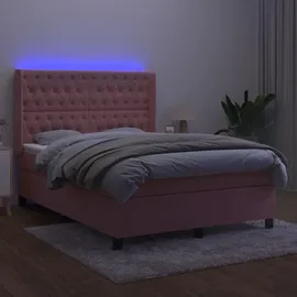 vidaXL Boxspringbett 140 x 200 cm Rosa