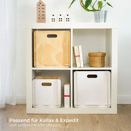 HMF Aufbewahrungsbox 32 x 32 x 32 cm 2-tlg. weiß