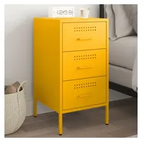vidaXL Nachttisch Senfgelb 36x39x68 cm Stahl