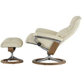 Stressless Relaxsessel Sunrise Leder 92 x 105 x 80 cm creme mit Hocker