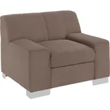 DOMO collection Sessel Bero Mikrofaser 101 x 74 x 85 cm Beige
