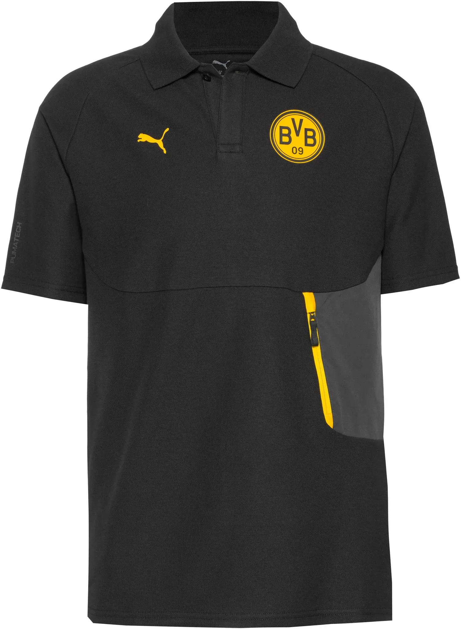 PUMA Borussia Dortmund Poloshirt Herren in puma black-yellow sizzle, Größe L - schwarz