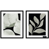 bruno banani Bild mit Rahmen »Eukalyptus - Gerahmter Digitaldruck - Wandbild«, (2er-Set), 2x 30x40 cm - Holzrahmen - Dekoration - Weißer Rahmen, grün