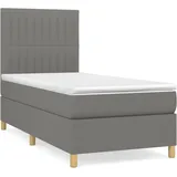 vidaXL Boxspringbett mit Matratze Dunkelgrau 100x200 cm Stoff - Grau