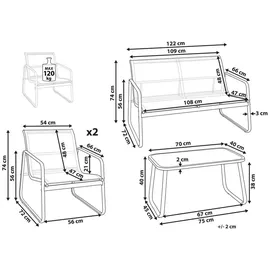 Beliani Lounge Set Grau 4-Sitzer Loungemöbel, Loungemöbel-Sets