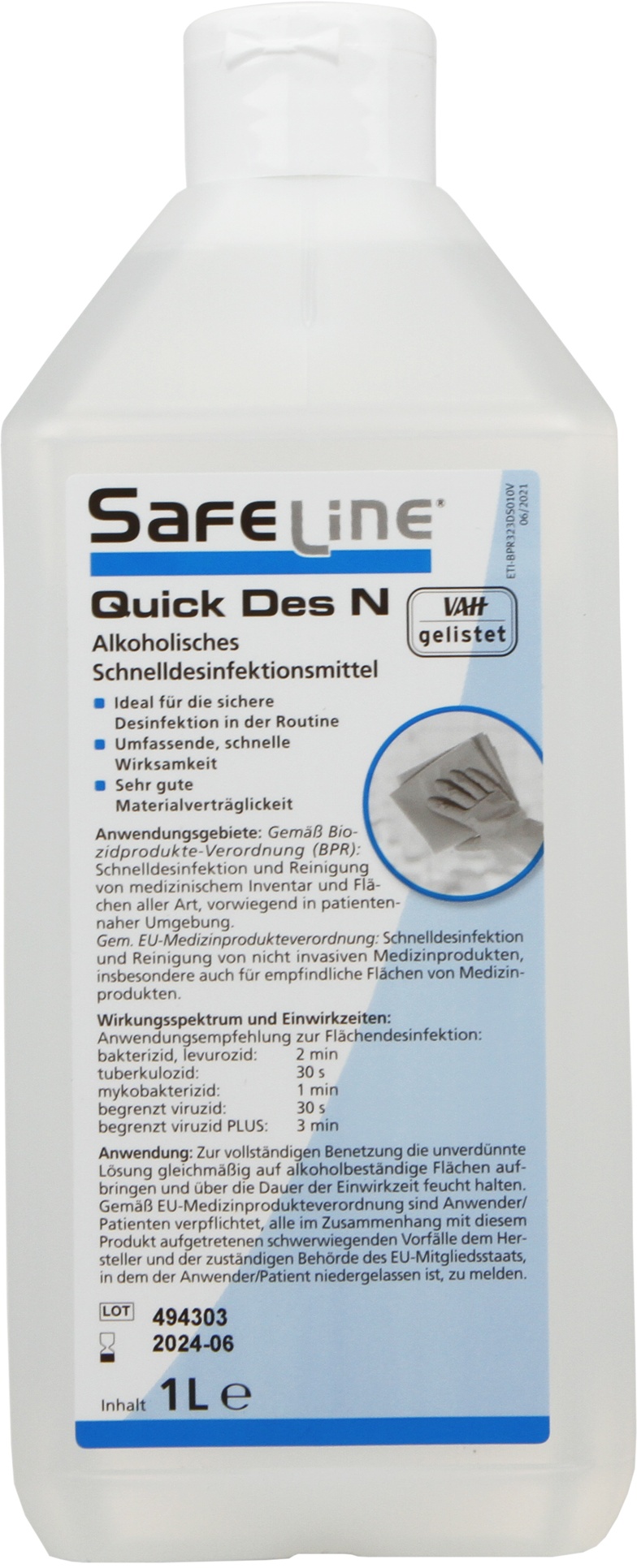 Safeline QUICK DES N Schnelldesinfektion 1 Liter