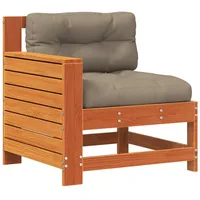 vidaXL Gartensofa mit Armlehne und Kissen Wachsbraun Massivholz Kiefer