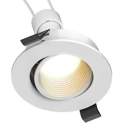 ledscom.de Decken-Einbaustrahler KUN, rund, schwenkbar + GU10 LED 630lm, warmweiß