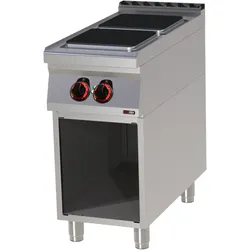 A&S polarny Elektroherd Standgerät mit Unterbau Edelstahl 2 Herdplatten 7 kw 400x900x900mm 50-300°C