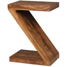 KADIMA DESIGN Beistelltisch Massivholz Z Cube Landhausstil DESIGN MUMBAI Dunkelbraun 30x44x59 cm