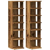 VidaXL Schuhschränke 2 Stk. Altholz-Optik 28x27x102 cm Holzwerkstoff