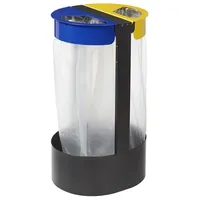 CITWIN Müllsackständer Rossignol Stahl 2 x 75 L gelb, blau Müllsackhalterung zum Aufstellen oder zur Befestigung