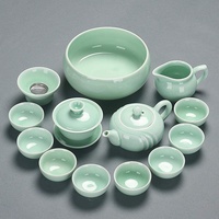 Chinesischen Seladon exquisite keramik Tee-set wasserkocher tee tasse Kunststoff tablett porzellan tee-set Reise tee-set-B