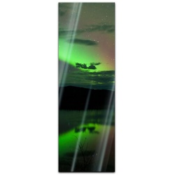 Bilderdepot24 Glasbild, Nordlichter bunt 40 cm x 120 cm
