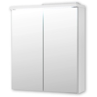 Stella Trading Spiegelschrank Bad mit LED-Beleuchtung in Weiß - Moderner Badezimmerspiegel Schrank mit viel Stauraum - 60 x 68 x 20 cm (B/H/T)