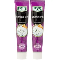 Fuchs Gewürze – Knoblauch Gewürzpaste, vollmundiges Aroma, Paste zum Würzen von Salaten, Soßen, Fleisch-Gerichten oder Suppen jeglicher Länder-Küchen, 45 g (Packung mit 2)