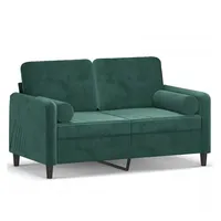 VidaXL 2-Sitzer-Sofa mit Zierkissen Dunkelgrün 120 cm Samt