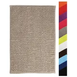 MSV Badteppich Chenille Taupe 60 x 90 cm