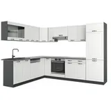 Vicco Eckküche Weiß Landhaus/Anthrazit 227 x 287 cm AP Anthrazit,