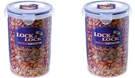 2 x Lock and & Lock Round Food Container 1.8L HPL933D by Lock & Lock