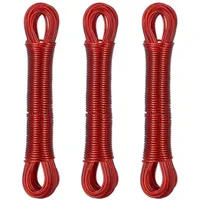 Relaxdays Wäscheleine 3er Set, 20m, Wäscheseil mit Stahlkern, PVC,