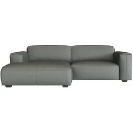 Livetastic Eckcouch Webstoff 5-Sitzer Dunkelgrau