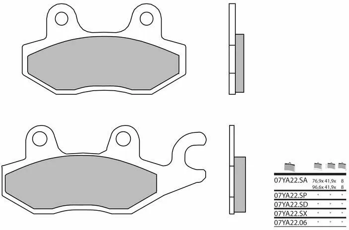 Brembo S.p.A. Sintermetall-Bremsbeläge - 07YA22SA