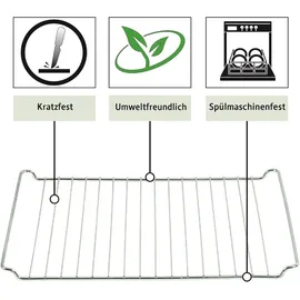 ICQN Tiefes Backblech & Gitter Set 455 × 375 × 60 mm Extra Tiefe, Kompatibel mit Bosch, Siemens, Constructa & Neff, Emaillierte Fettpfanne & Verchromtes Gitter für Backofen & Herd