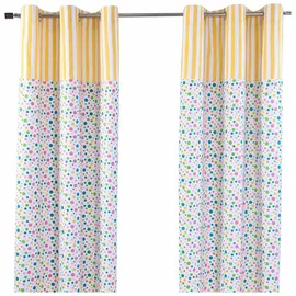 Homescapes ÖSENVORHANG Bunte Punkte blickdicht 2er-Set, 117/137 cm