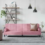 vidaXL Schlafsofa mit Armlehnen Rosa Samt