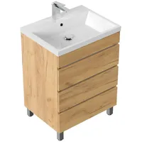 Posseik Stand-Badmöbel Waschplatz "Fellini 70" Eiche Gold