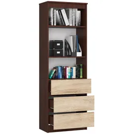 Akord Büroschrank 60 x 180 x 35 cm Wenge/Sonoma Eiche
